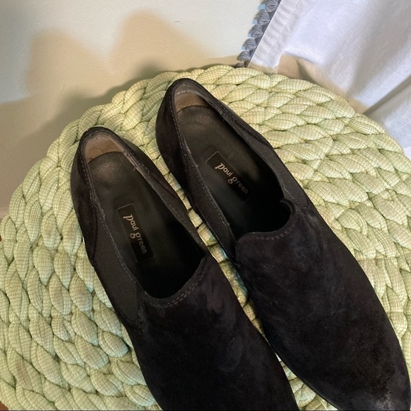 Paul Green Black Oiled Suede Chelsea Slip On Low Ankle Flat Booties - Picture 5 of 8